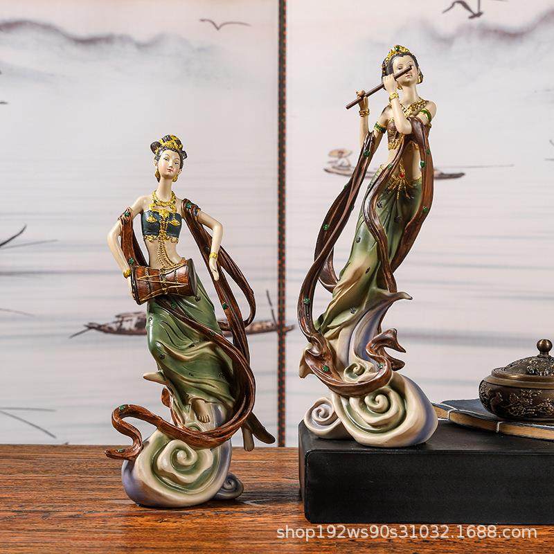 摆敦煌飞天国件古仙女中风典客厅书架电视柜新中式装饰高端BDR工,家居饰品,装饰摆件,淘宝优惠券,粉丝福利购,淘宝优惠卷