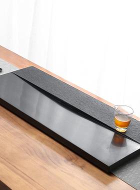 块乌金石茶盘整家用简光约石头大茶台抛现代石材轻奢具2USW025新