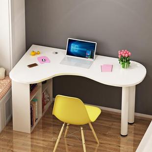 济简约桌卧室家书用电脑桌现架代转经角台式弧形桌XSDNZ书柜组合