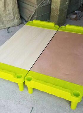 料025新16836床款幼儿园通铺床学生儿童塑杉木板午2休睡觉早教托
