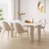 岩板餐桌小户型家用吃饭BC526 8桌子轻桌奢奶油客厅子现风代桌简