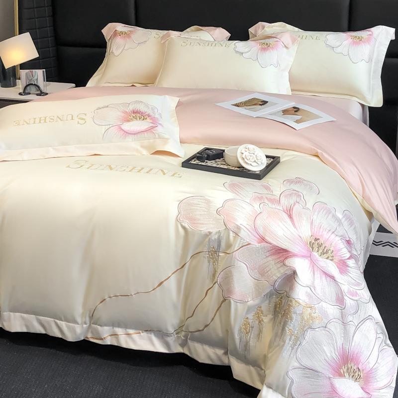 轻奢高端件套纯棉100欧式刺绣被套全棉床1床.四8m床YC笠4品三单件