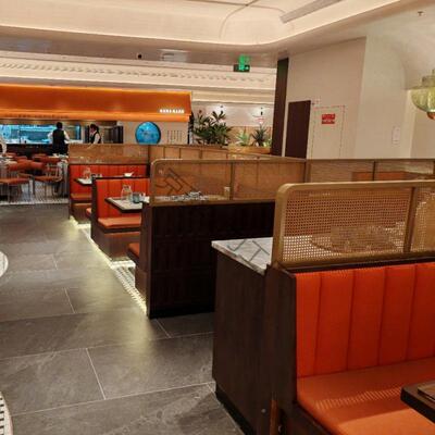 东亚FHA茶餐厅实木软包桌饭椅组主题西餐厅沙发店茶楼长南条卡合