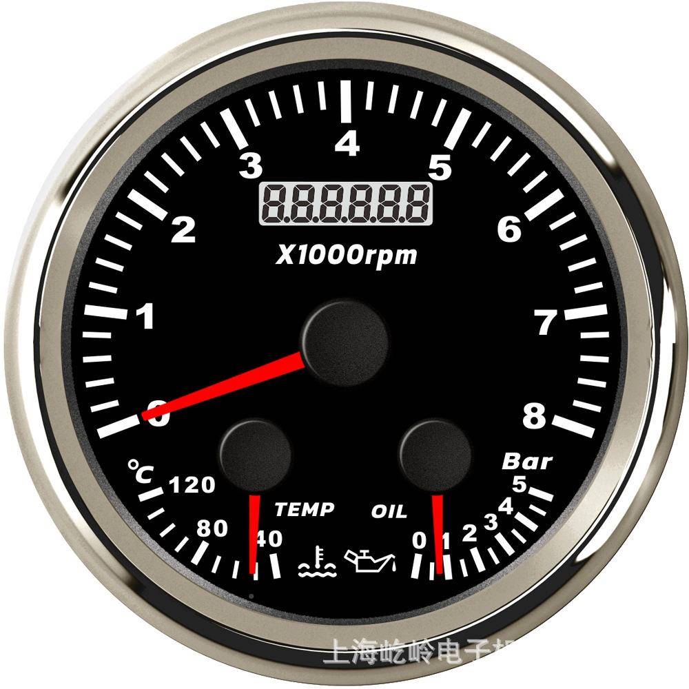 8压5m指针m水温表油转速表3合一多功能EAA仪表带小表时计