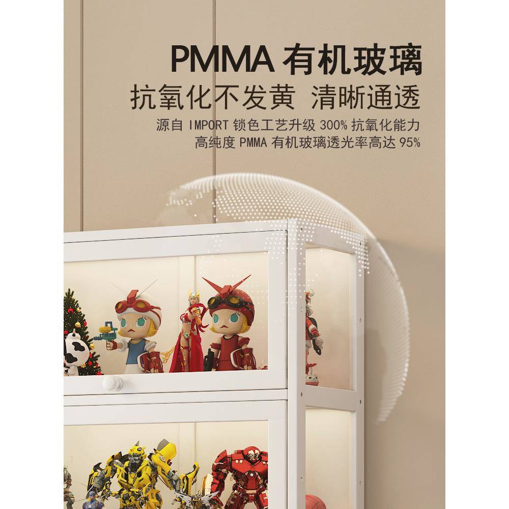 生白色学书架家用置物防架落地收纳架XPP尘带门桌面儿童书物柜储