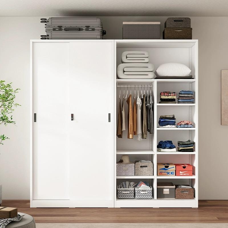 收衣柜钢制工厂员工铁皮柜带推拉更门宿舍储物KRK柜大容量纳换锁