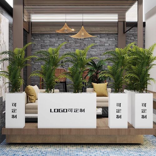 户外铁艺花箱花槽门店外摆商业广场不锈钢隔断花盆长方形组合花坛