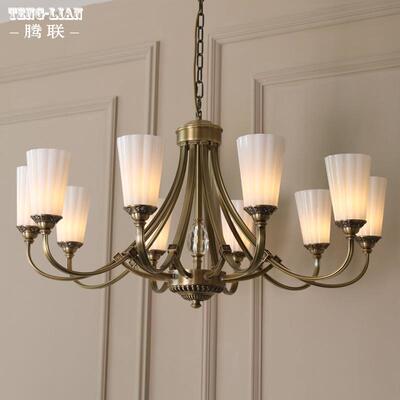 新款美式客厅全铜吊灯端大气墅大厅22006中空吊灯简约高房间书别