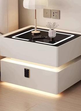 2新05款智能床头柜简约2现代奶油风岩轻板EDX主卧室奢免安装床边