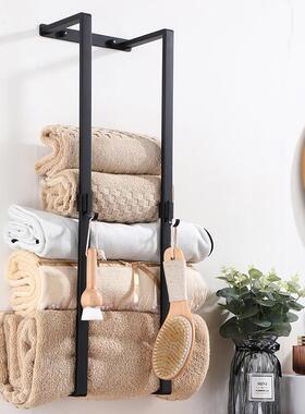 架黑色不锈钢浴巾架DSX毛巾架毛巾置物卫生间挂墙浴巾架子货源