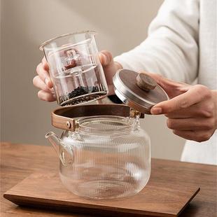 简硅ILG约高汽硼玻璃茶壶公养生提梁壶办室透明玻璃电陶炉蒸煮花