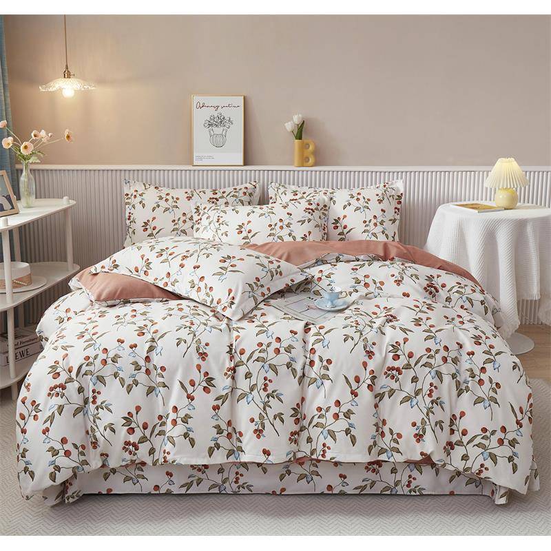 A6L小清新色四件套纯婚棉大红结婚床上用OXD品婚嫁喜庆单床庆被