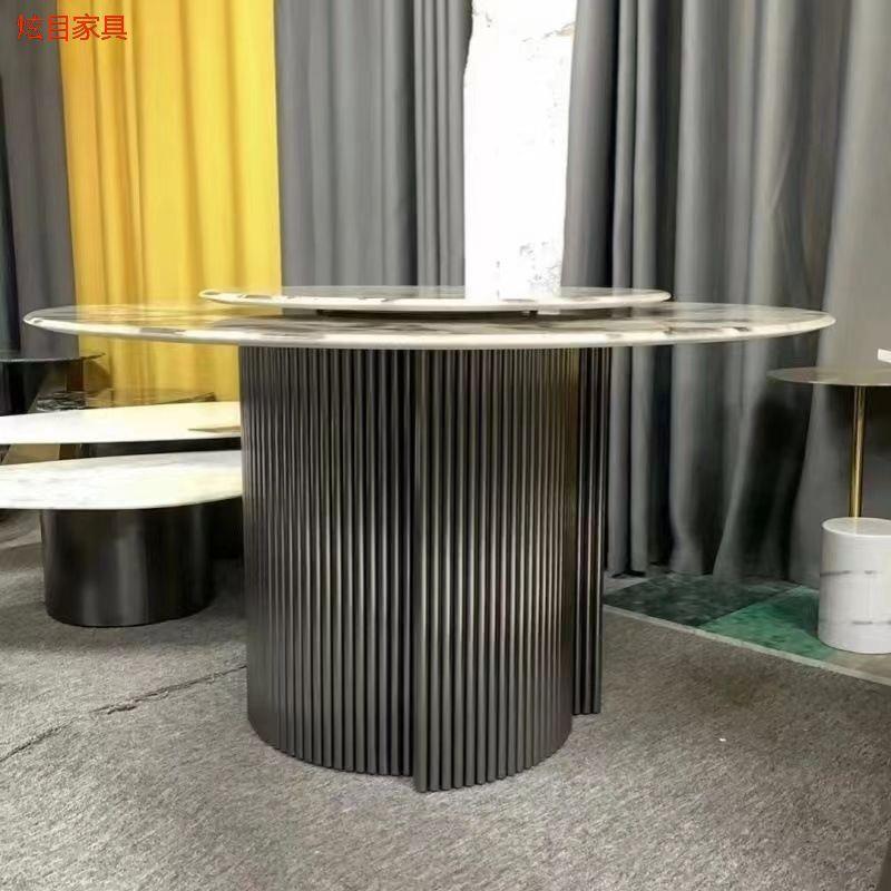 家用轻奢大理石餐桌底腿支架岩板不锈钢方座桌GQL脚架长形桌台子