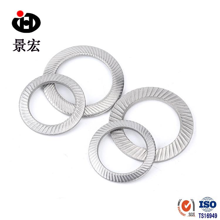 不锈304DIN2垫5201碟形防松垫片钢双叠自锁圈双面齿锁AXO垫圈