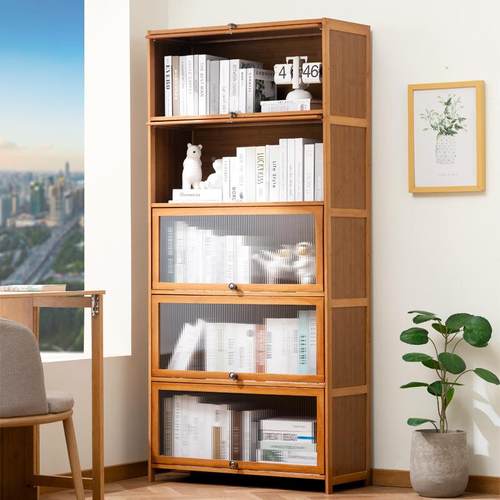 书柜置物架落地架纳儿童简易客厅家用收书ZUU柜储物柜子实木多层