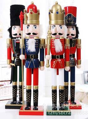 圣诞装饰彩绘品木工艺品英伦风60c124m胡桃木夹质子偶家居摆饰