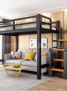 小户屋型高架床楼阁床员工舍乾通新品上床下桌铁床学生公寓宿出租