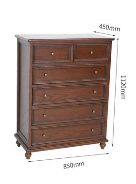 美式IRD多层实木斗柜复古六斗柜家卧客柜室用厅玄关置物收纳柜