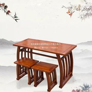 中式木质书桌统国书学桌无品牌/马鞍传桌榆木简约桌法画桌仿古国