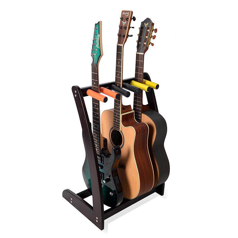 多把吉他架竹木落地装式5把吉架他支架琵琶架ZOH子乐器放拆便置携