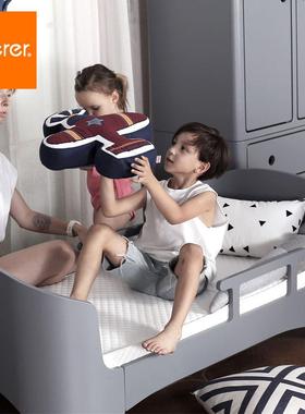 soer曲er施儿童床高档实木乐时婴儿床尚弯LYG木婴儿成长床少年家