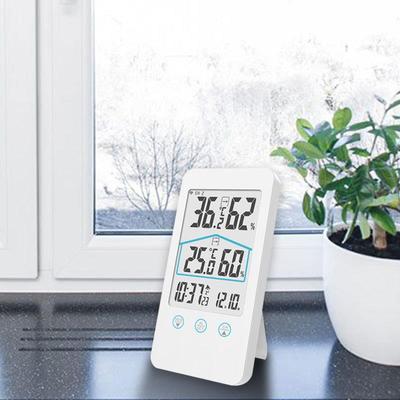 ema多te易FFN内美特时尚室外时湿钟功能温度计黑白双色闹钟