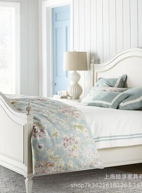 出口地中海实木简美双人园床美式.8米公床主床白色韩PTW式田婚1床