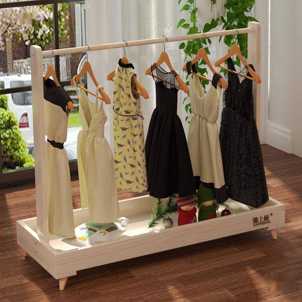 棉衣架宠VEJ物飘窗娃娃实豫上松儿童迷你花松木衣服布娃娃木卧室