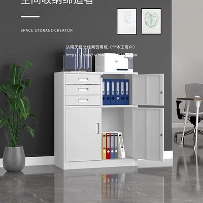 钢矮柜办公室文柜制家用带锁储物更柜阳台存放FMH柜铁皮件资料柜