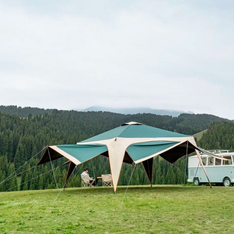 黑胶天幕帐篷户外露营防雨防晒沙滩庭院凉棚便携式折叠超大遮阳棚