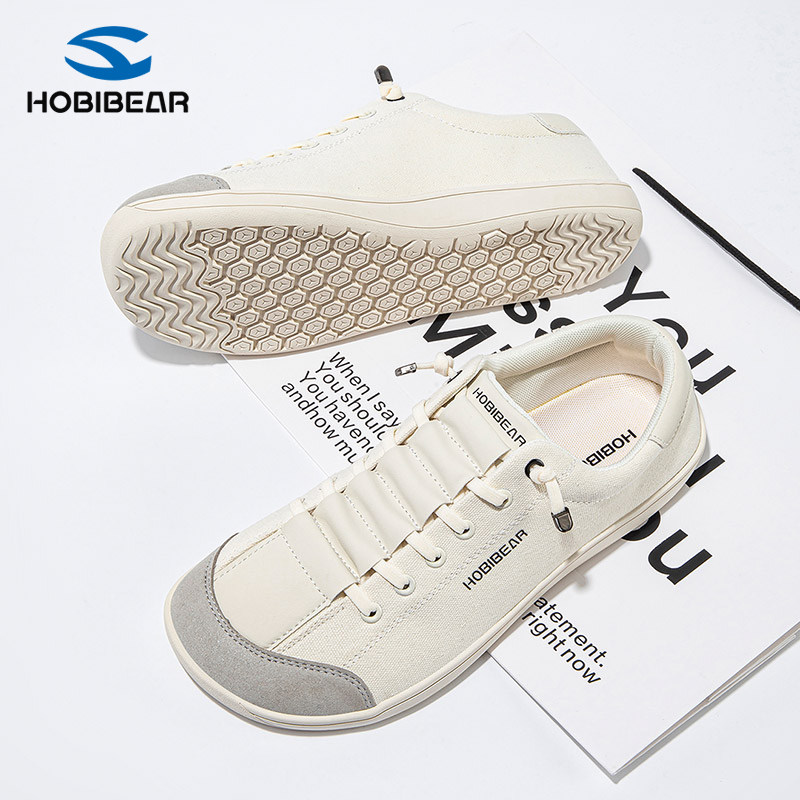 HOBIBEAR哈比熊宽楦赤足鞋2026春季新款4e宽头百搭潮流平步休闲鞋,流行男鞋,德训鞋,淘宝优惠券,粉丝福利购,淘宝优惠卷