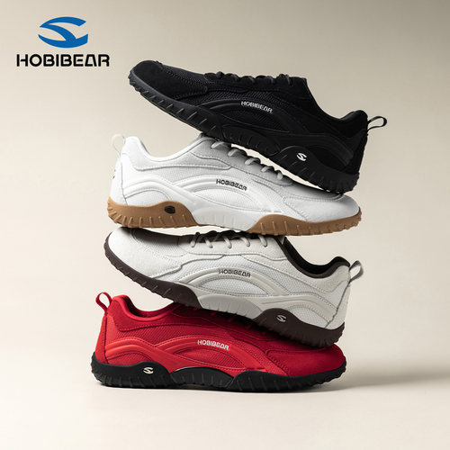 HOBIBEAR宽楦赤足鞋男女薄底2026新款夏秋透气网布平步宽胖脚大码