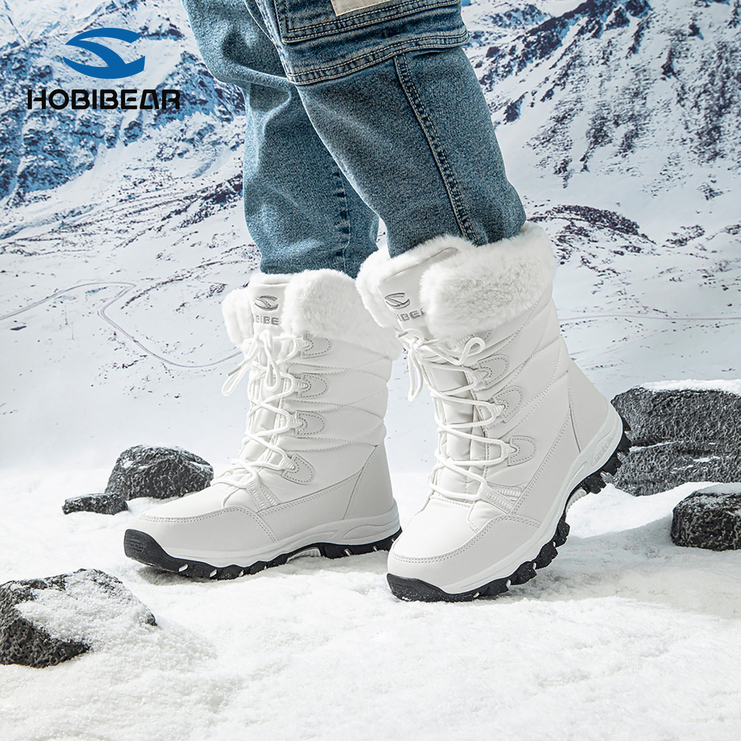 HOBIBEAR时尚百搭雪地靴2026冬季大棉保暖舒适防滑户外棉