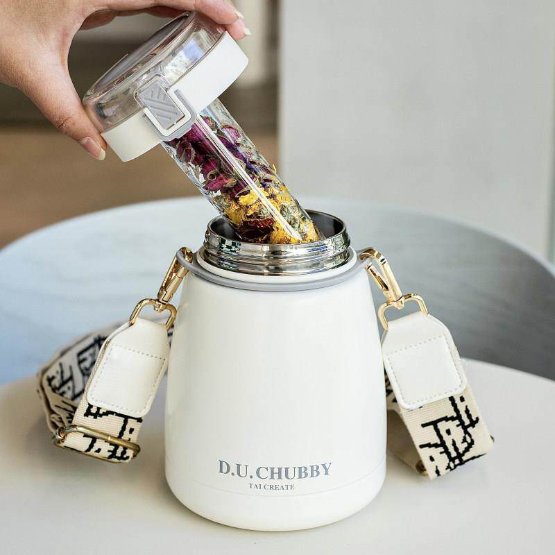 网红大肚保温杯女大容量水杯学生可爱高颜值杯子带吸管水壶1000ml