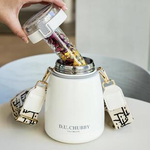 网红大肚保温杯女大容量水杯学生可爱高颜值杯子带吸管水壶1000ml