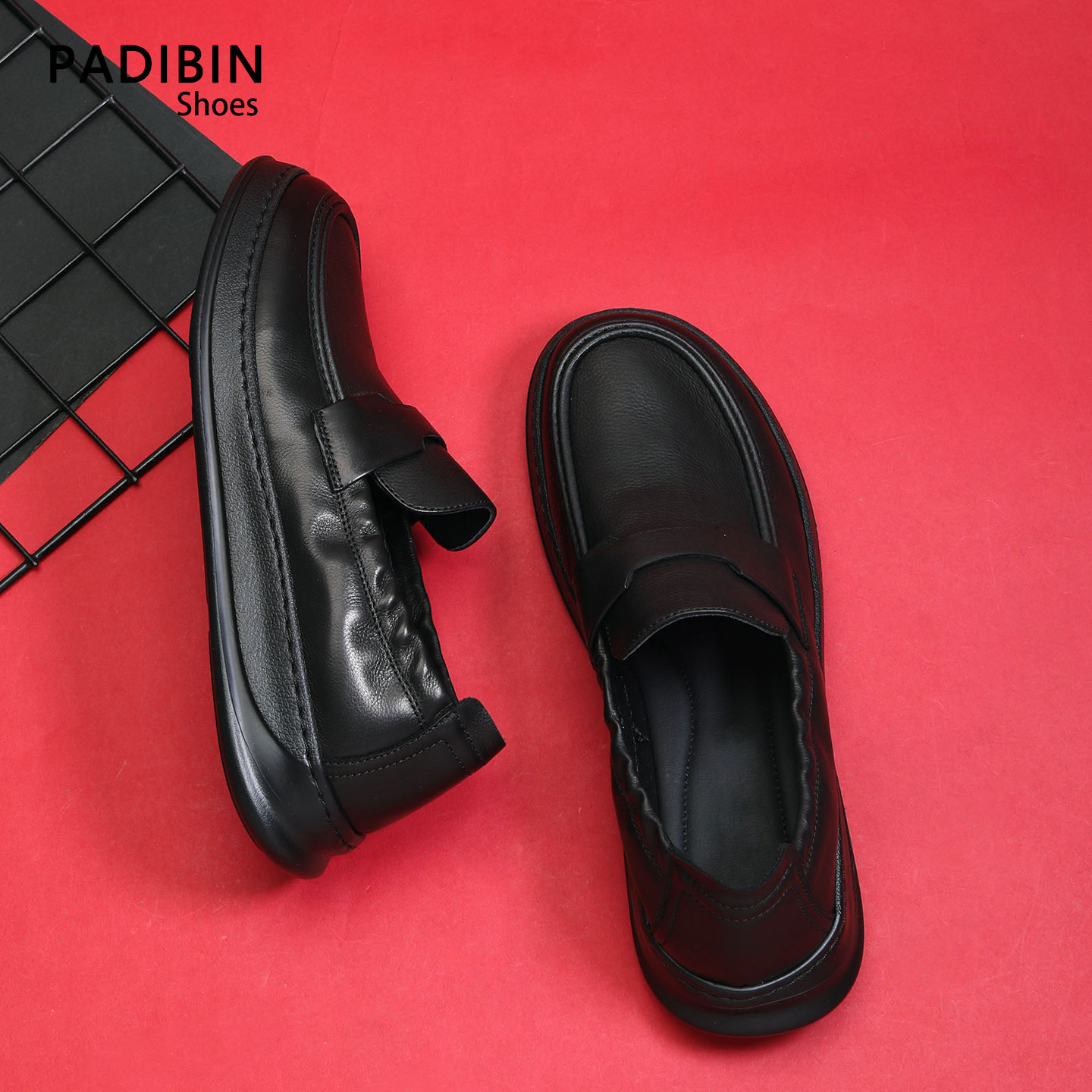 欧洲站男鞋牛皮高级感2026新款一脚蹬男士休闲皮鞋潮流懒人豆豆鞋,流行男鞋,乐福鞋（豆豆鞋）,淘宝优惠券,粉丝福利购,淘宝优惠卷