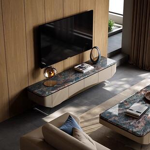 现代轻奢天然大理石电视柜家用高端电视柜客厅天然奢石储物地柜