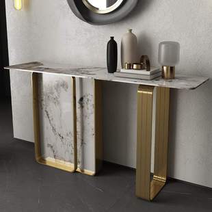 佐意岩板玄关桌子简约入户走廊装 饰柜玄关台端景台条案轻奢玄关