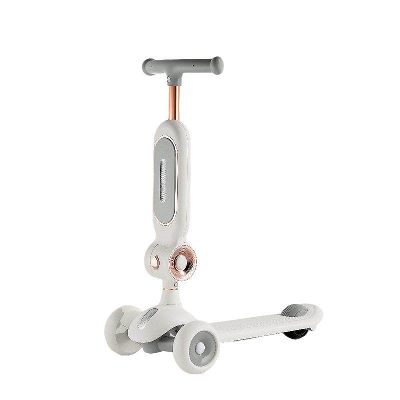 可折叠软胶车把座椅灯光音乐铝杆轻便室内滑滑行车新品儿童滑板车