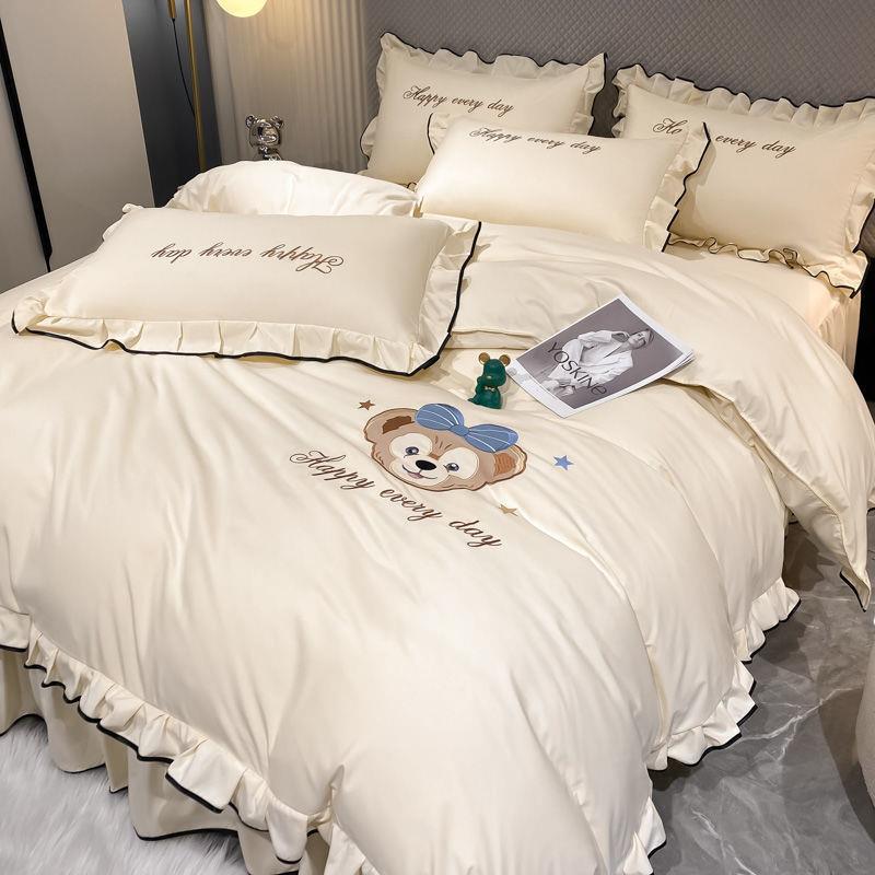 网红款床裙四件套公主风加厚磨毛床单被套三件套床上用品四季通用