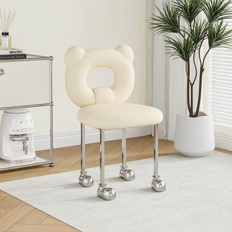 靠背化妆餐厅风轻设计师网奢椅子餐桌奶油红凳桌椅餐椅用餐高级餐