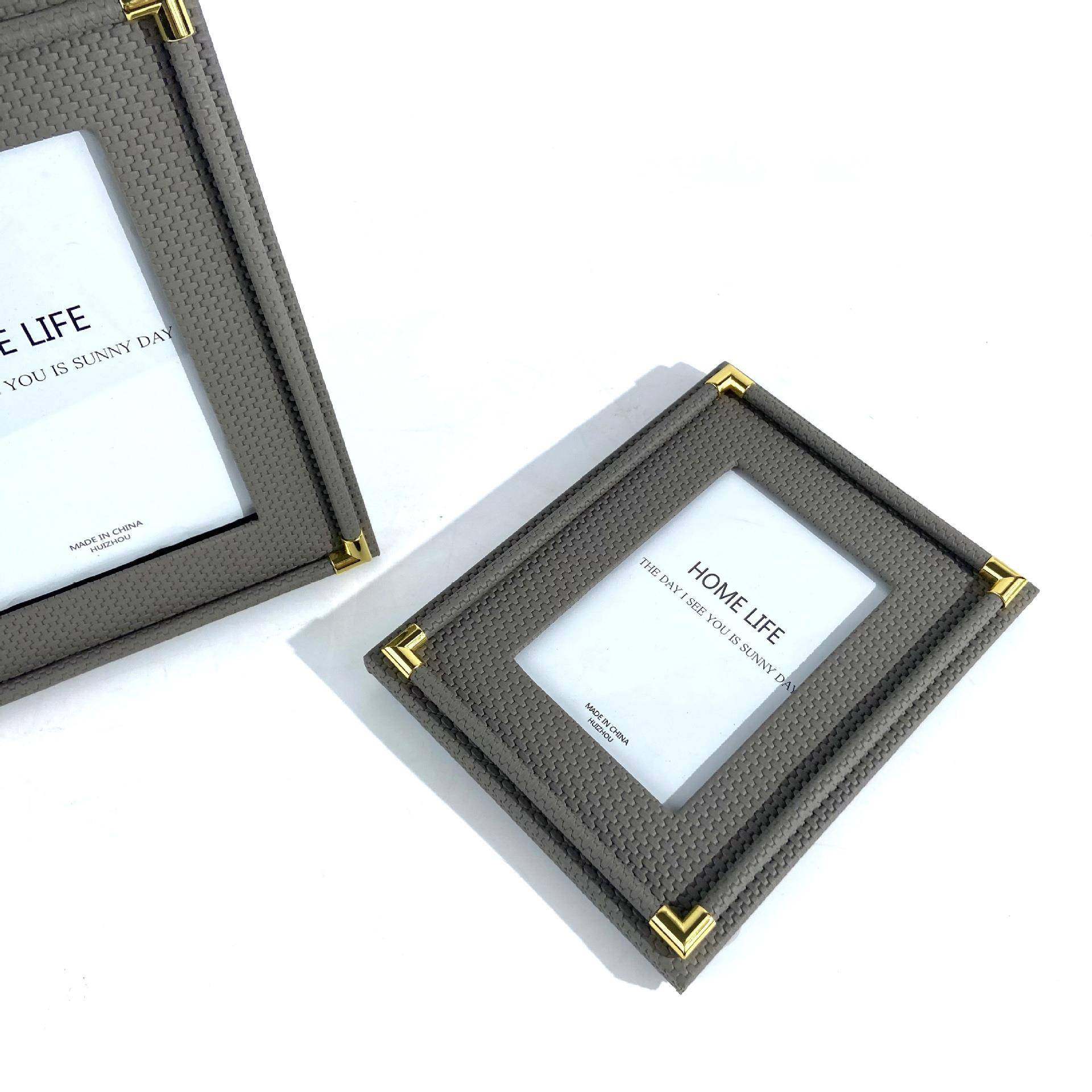 现代轻奢编织皮质相框摆件样板间卧室床头柜办公桌样板间衣帽间饰,自行车/骑行装备/零配件,更多零件/配件,淘宝优惠券,粉丝福利购,淘宝优惠卷