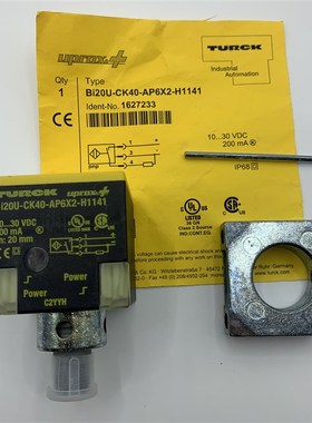 原装正品TURCK方形接近开关 BI20U-CK40-AP6X2-H1141 现货1627233