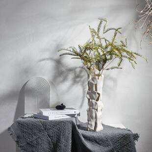 陶瓷花瓶手工雕空软装样板房饰品简约干花插花花器家居摆件装饰