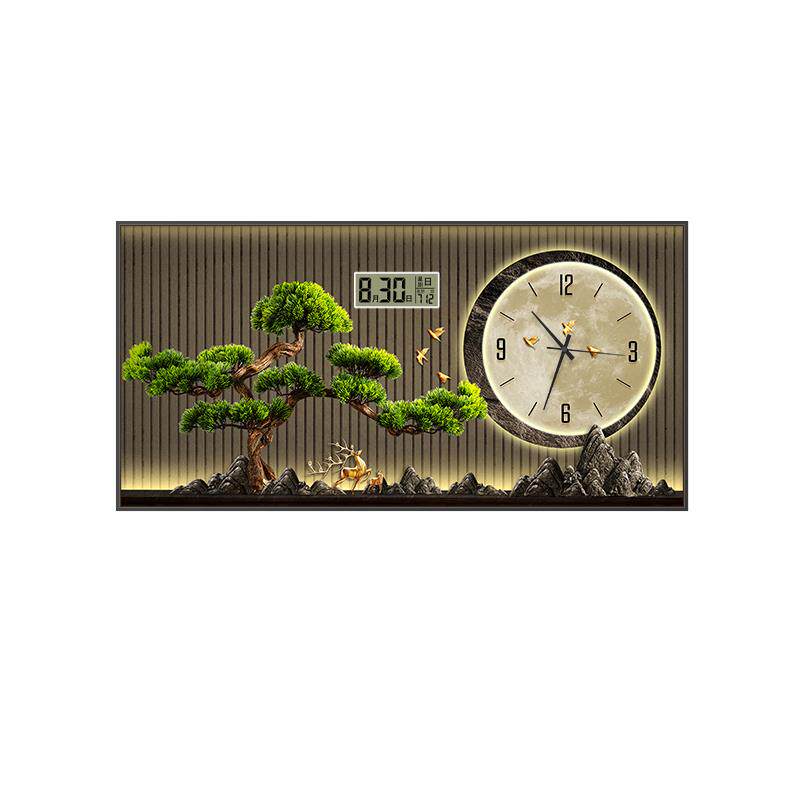 □电表箱装饰画2024新款带钟表感万年历遮挡配电箱客厅电闸挂