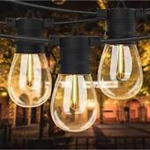 节假日S14LED灯丝灯E26E27灯头导光条装 饰灯串照明灯串线