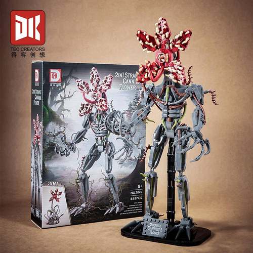 得客创想70452in1怪奇食人花可变怪兽益智积木拼装玩具