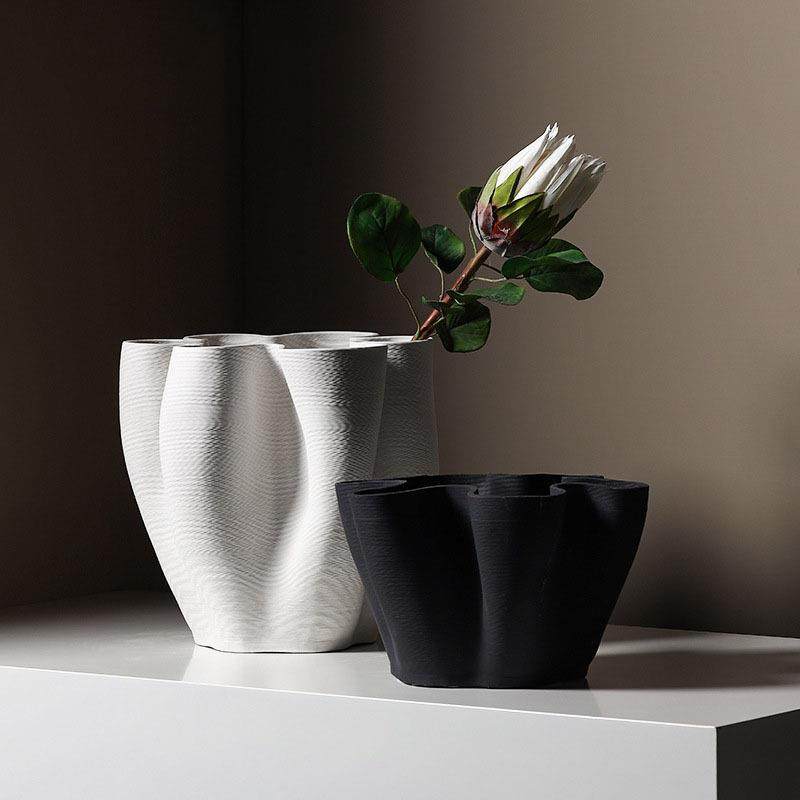 爆款北欧黑白陶瓷大花瓶摆件客厅落地样板房家居装饰品花盆,纺织面料/辅料/配套,纺织机械配件,淘宝优惠券,粉丝福利购,淘宝优惠卷