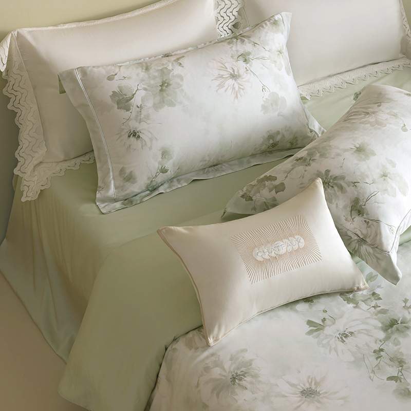 夏季沁凉天丝丨EasyCare免烫抗皱纯正60支进口兰精四件套知性花卉