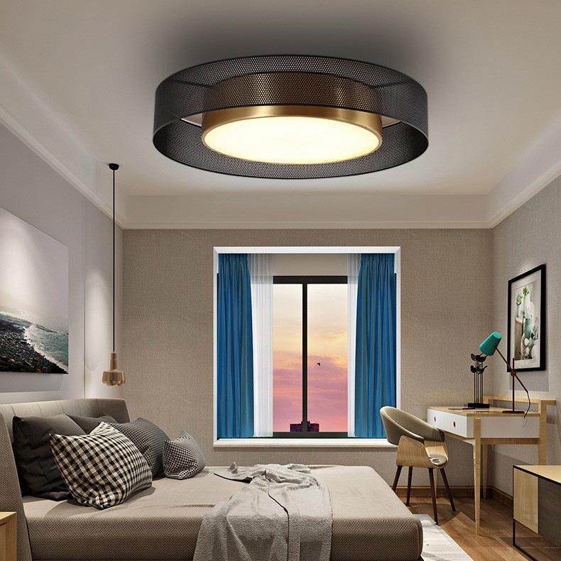 新款后现代全铜吸顶灯北欧LED北欧客厅灯简约大气三色变光卧室灯